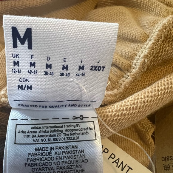 Reebok Classic VTG Spellout Pants Sweats SZ(M) Adult Tan Snap Zip - Picture 8 of 8